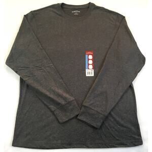 Eddie Bauer Heather Charcoal Gray Long Sleeve T-Shirt L NWT
